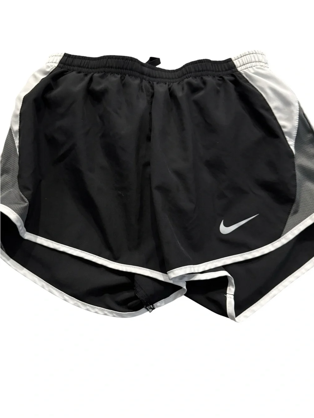 Nike Women’s Black, White & Gray Running Shorts, Size Small.